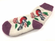 Шерстяные носки женские Снегири (арт. 1194)