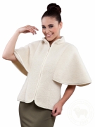 Женская приталенная куртка с коротким рукавом Болеро, белая (арт. 2356-1)