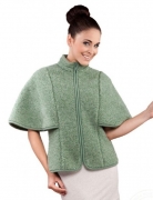Женская приталенная куртка с коротким рукавом Болеро, зеленый мох (арт. 2356-6)