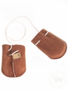 Детские рукавички шерстяные-велюровые Bibi Welur,коричневые (арт. 1372-40)